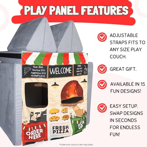 Image of Couch Swag Play Panel for Childrens Foam Sofa Kids Couch (Pizza)