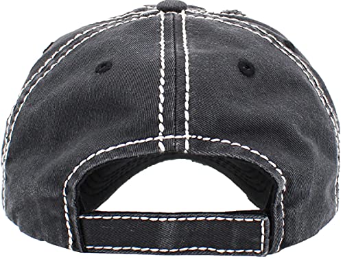 Image of KBETHOS Vintage Washed Distressed Cotton Dad Hat Baseball Cap Adjustable Polo Trucker Unisex Style Headwear