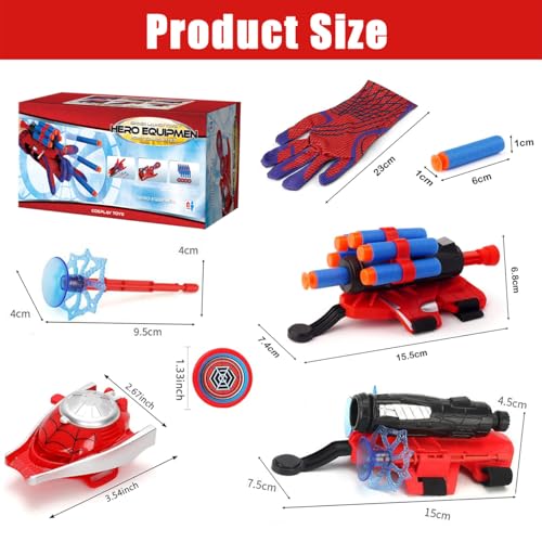 Image of 3 Sets Spider Web Shooters, Spider Web Plastic Launcher Glove with Wrist Toy Set, Superhero Toys, Safe Outdoor Action Toys All Saints'Day Christmas Birthday Party for Boys and Girls (3 Sets)