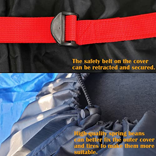Image of Tire Cover 4pcs Skyour Adjustable Waterproof Seasonal Spare Car Wheel Tire Storage Bag Tote Protective Cover Dustproof Tire Tote Wheel Protector Covers with 4pcs Wheel Felts (Red, L)