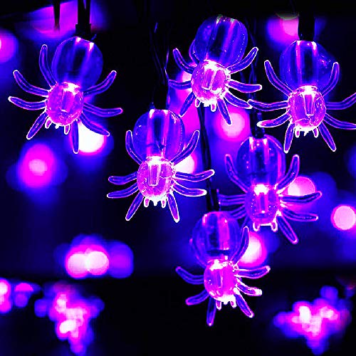 Decoración de Halloween BESTZY Decoracion Jardin Exterior (Araña Morada 3 Metros)