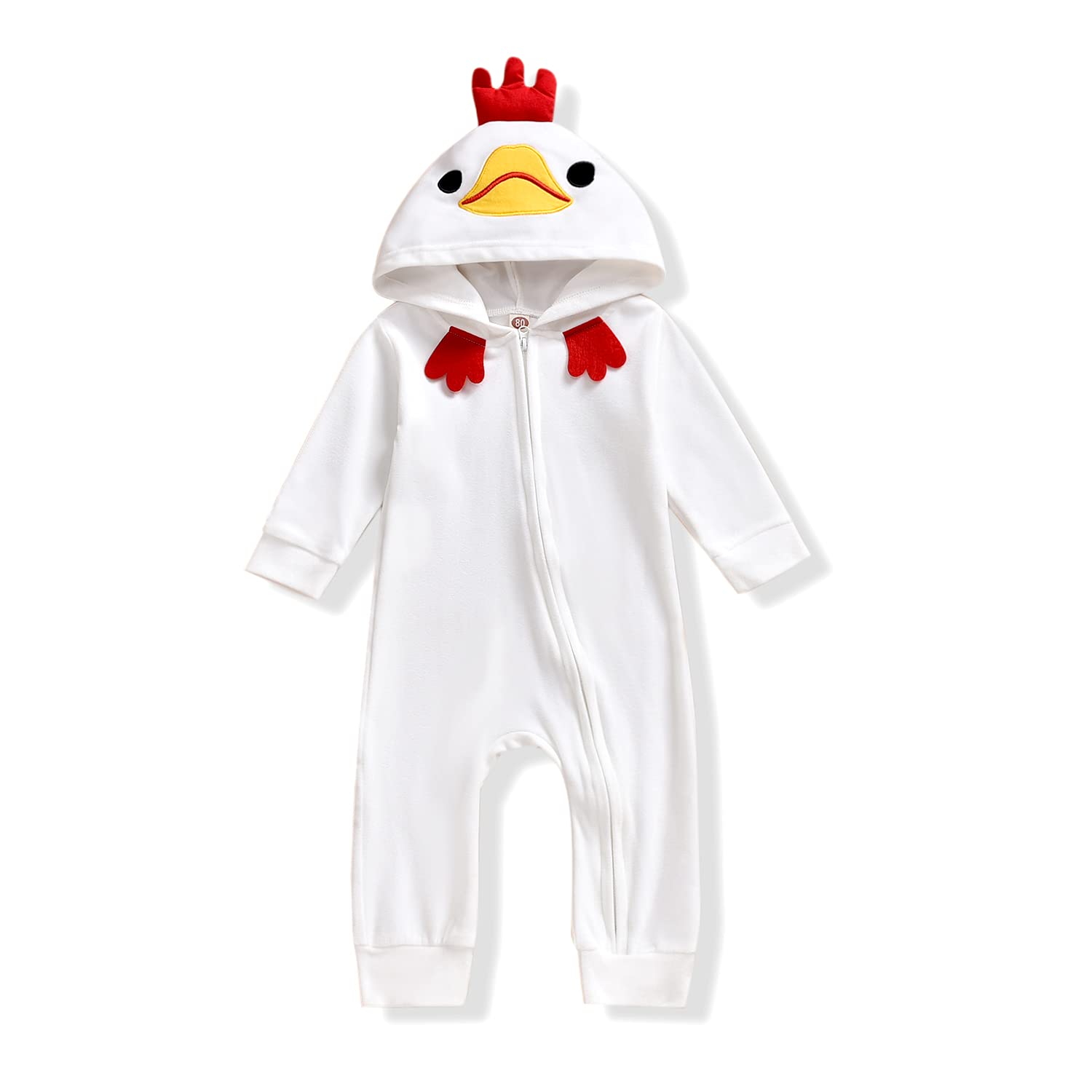 Baby Girls 3D Unicorn Angel Wings Hooded Zipper Romper