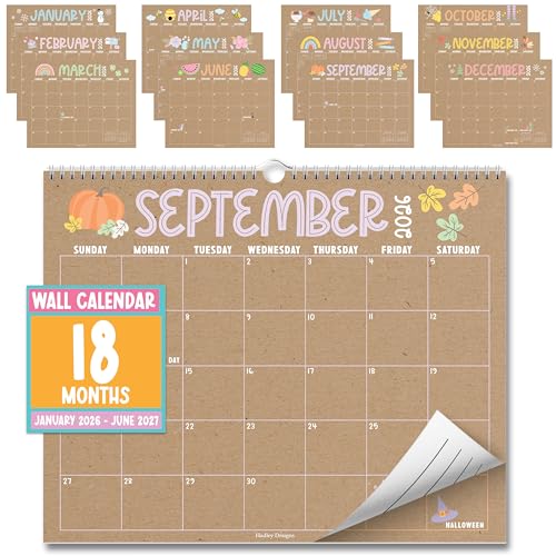 2026 Calendar Wall - 2026 Wall Calendar Large, 18-Month Hanging Calendars for Home, Office & Classroom, Monthly Calendar from January 2026 to June 2027, Back to School Teacher Gifts