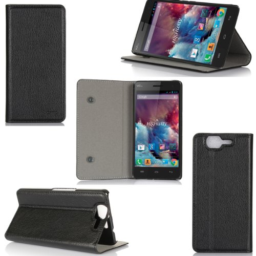 Nera Custodia Pelle Ultra Slim per Wiko
