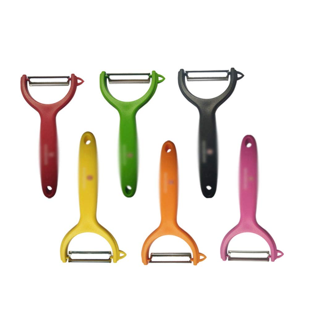 Pelapatate da cucina in acciaio inox con pelle morbida e lama seghettata per sbucciare frutta (viola)