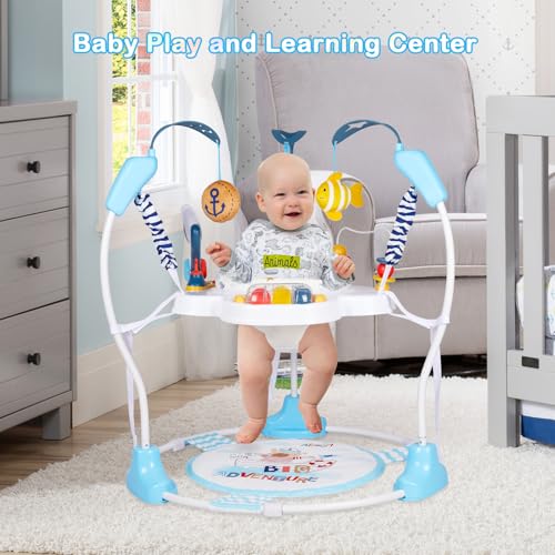 Image of Baby Activity Center, Infant Jumpers and Bouncers with Music, Lights, Infant Toys, 360Rotating Seat, 3 Adjustable Heights, Baby Play and Learning Center for 6+ Months