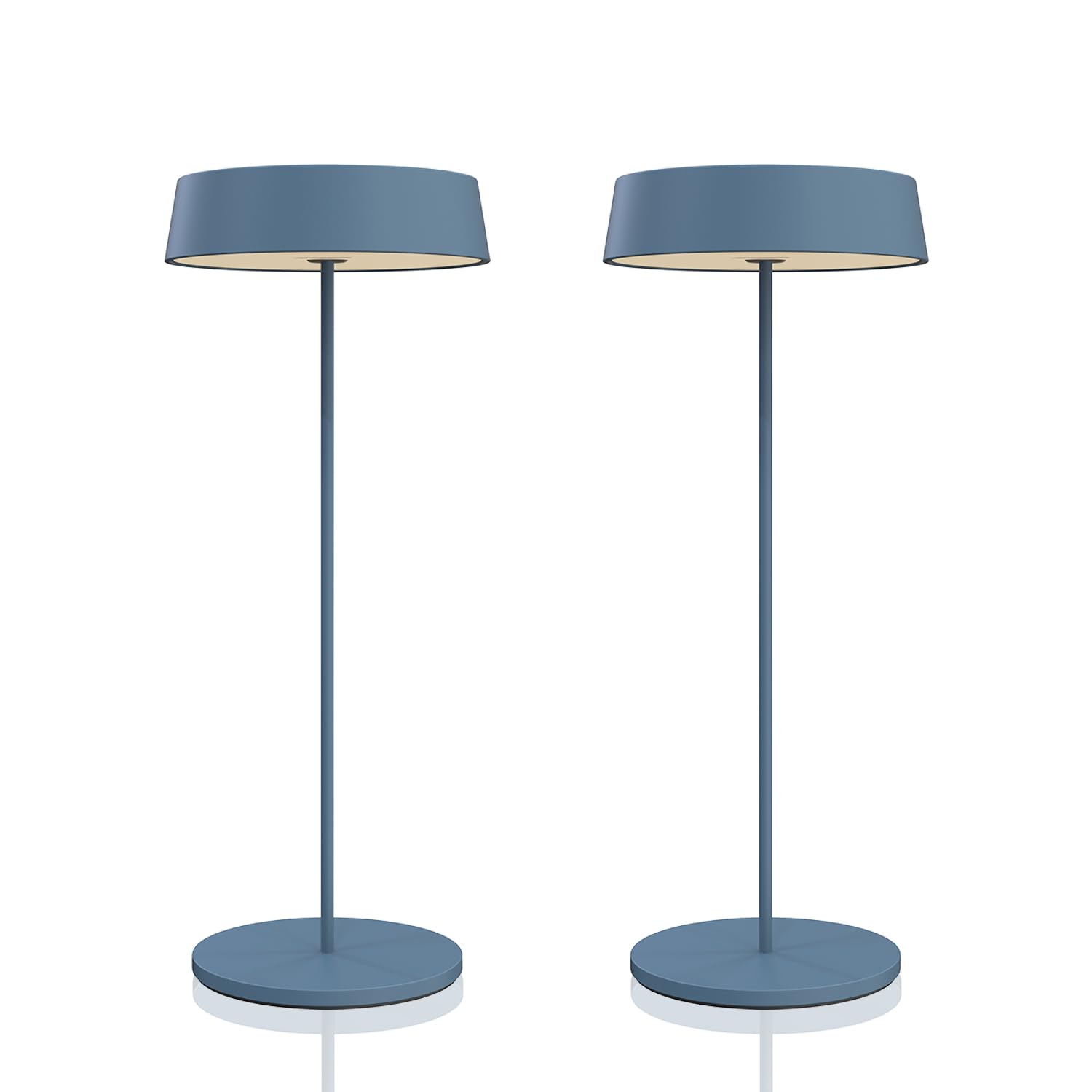 Palmina 901,lampade da tavolo senza fili,lampade da tavolo ricaricabili E Dimmerabile In Alluminio,abat jour senza fili 4400mah,Protezione IP54,luce da tavolo esterno/Interno/Blu 2PZ