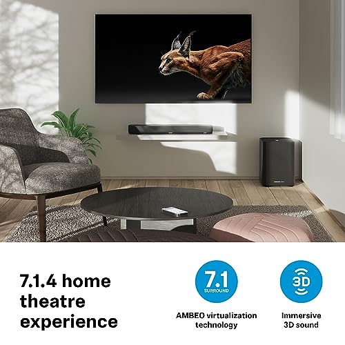 Image of Sennheiser AMBEO Soundbar Mini - Immersive 3D Audio for TV, Movies, and Music - Compact Device with Powerful Adaptive Features, Multiple Connectivity and Intuitive Usage