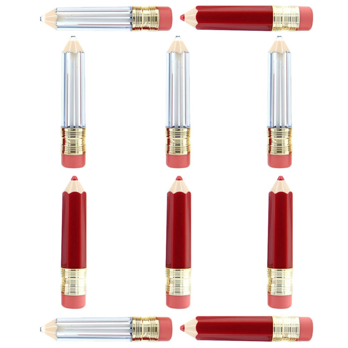 PACKOVE 2 Set Matita Rossetto Tubetto Vuoto Lucidalabbra Tubetti Lucidalabbra Trasparente Porta Fai Da Te Balsamo Idratante Cercatore 10 pezzi * 2