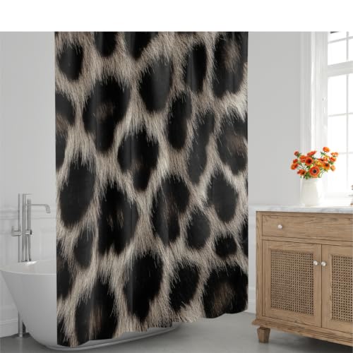 Rideau de douche imprimé léopard Mexpekil en polyester imperméable 183x183cm - 7