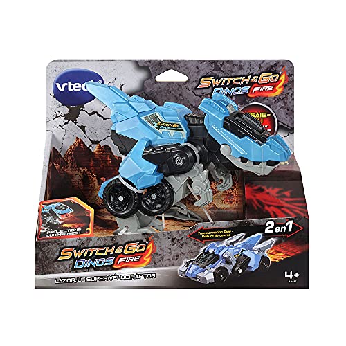 VTech Switch & Go Dinos Fire Lazor, Le Super Vélociraptor - Juguete de Dinosaurio, a Partir de 4 años de Edad, Versión en francés