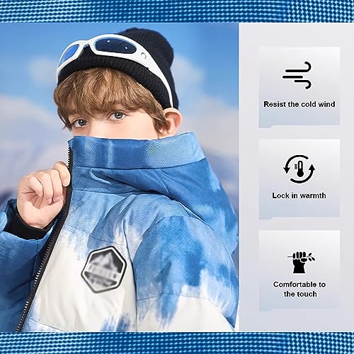 GAGALU Jaqueta infantil curta gradiente, jaqueta de algodão térmico espesso, capuz à prova de vento,