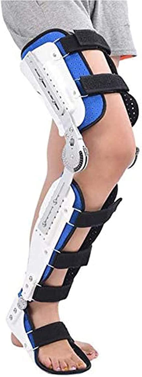 Ortesis de pie de tobillo de rodilla ajustable Articulación de rodilla de muslo duradera Soporte fijo Ortesis de pie de tobillo Soportes fáciles de desmontar y limpiar 22.7.14 (Color : Right, Size