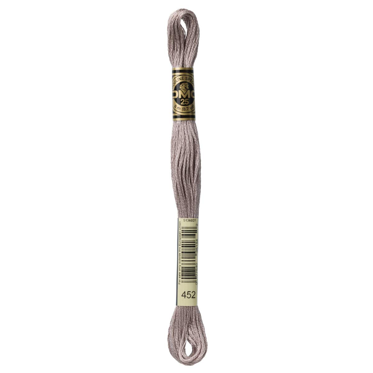 DMC Embroidery Floss Mouline Stranded Cotton Thread for Hand Embroidery and Sewing - Colour No: 452-2 x 8m Skeins — image 1