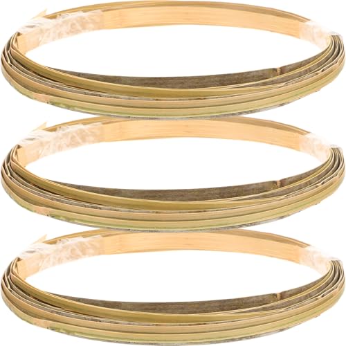 WEKAMOS Tiras de Piel de Ratán Natural para Bricolaje 3 Rollos 05 CM 1 CM y 15 CM 9 Metros en Total Suministros Multifuncionales para Hacer Cestas y Decoración Artesanal