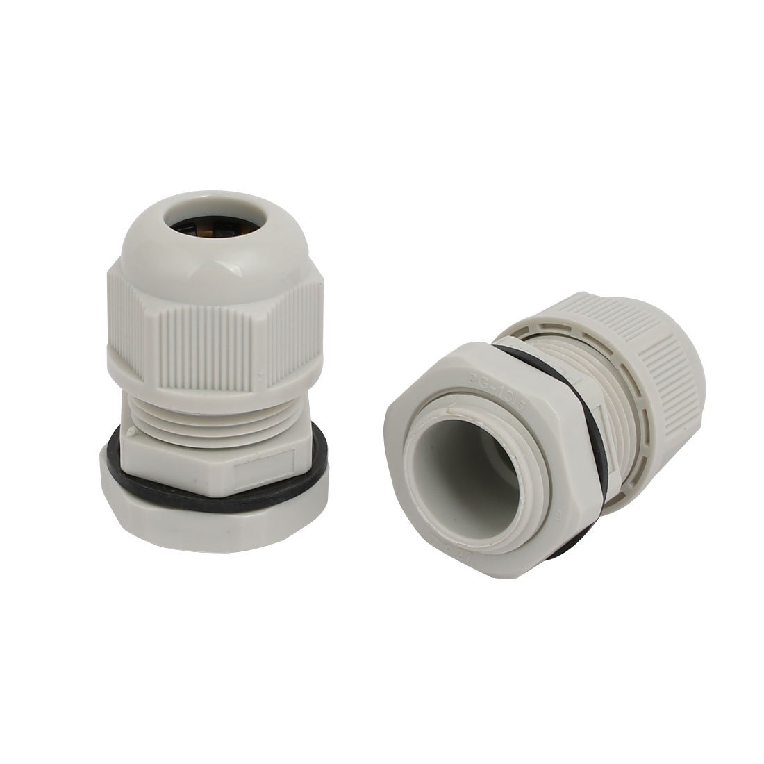 Aexit PG13.5 3.5mm-5mm Transmission Nylon 3 Holes Adjustable Cables Gland Connector Gray 10pcs