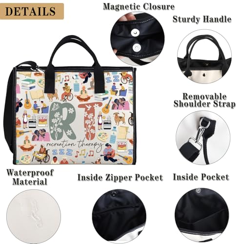 JTOUK bolsa de lona resistente con estampado floral para terapeutas 5