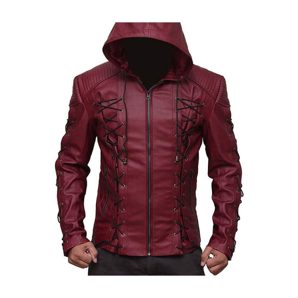 Red Arrow Arsenal Maroon Hoodie Jacket