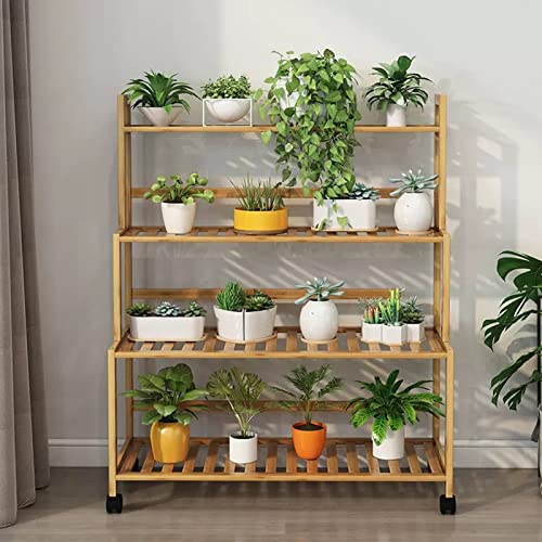Support de plantes en bambou stable pour éviter les chutes de grands pots de fleurs