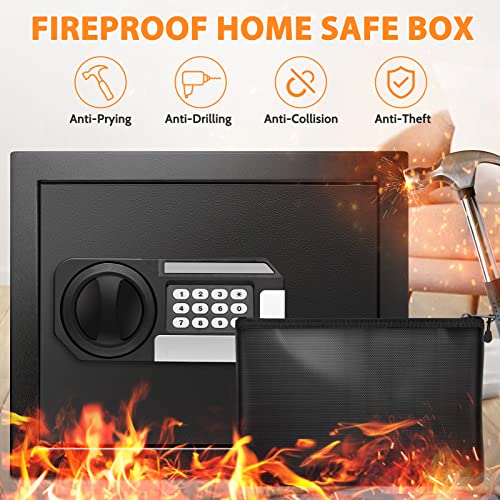 1.2 Cubic Home Safe Fireproof Waterproof, Anti-Theft Fireproof Safe With Fireproof Money Bag, Combination Lock And Removable Shelf, Fire Safe Box For Home Important Documents Valuables #TOP1