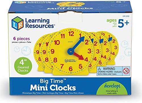 Learning Resources Ukierunkowany Mini-zegary 6-Kawałek Zestaw, 10 cm Rozmiar