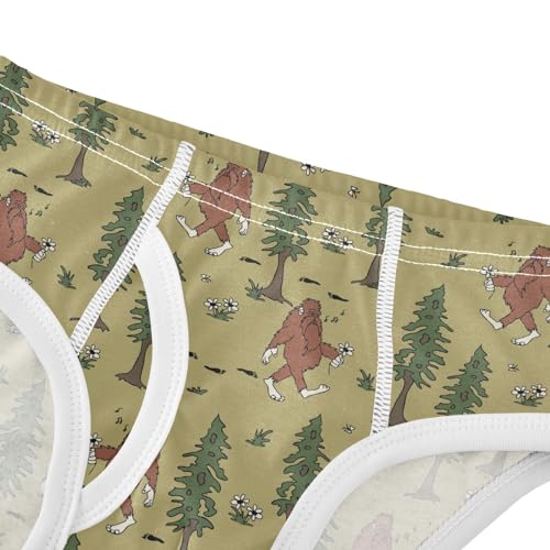 Little Boys Briefs Bigfoot Sasquatch Soft Cotton Toddler Underwear in Sizes 2/3t, 4t, 5t, 6 and 84