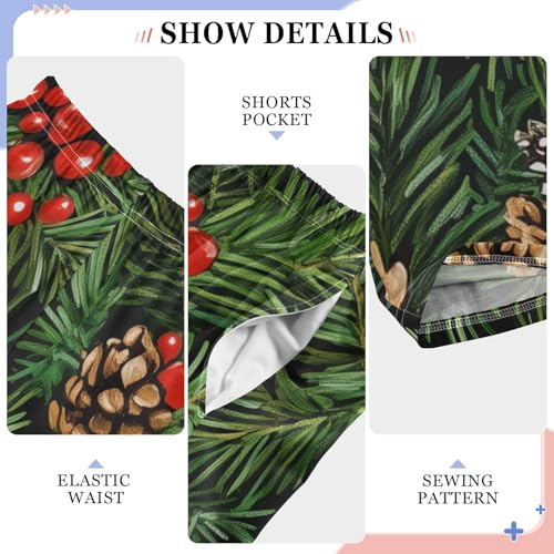 Pine Cone Berry Boys Long Pants Soft Trousers Elastic Waist Kids Lounge Bottoms with Pockets S-XL4