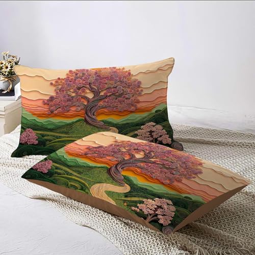 Housse de couette plantes abstraites pour créer un cocon vert pastel junior