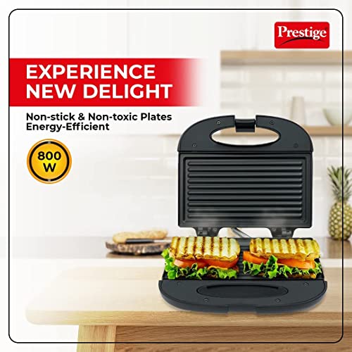 Prestige Waffle Maker PWM 01, Black & Prestige PGMFB 800 Watt Grill Sandwich Toaster with Fixed