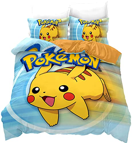 Cartoon Game Kids Bedding Super Soft 1 Duvet Cover and 2 Pillowcases Bedroom Set,3-Piece Bedding Funny US Twin 173cmÃ—218cm