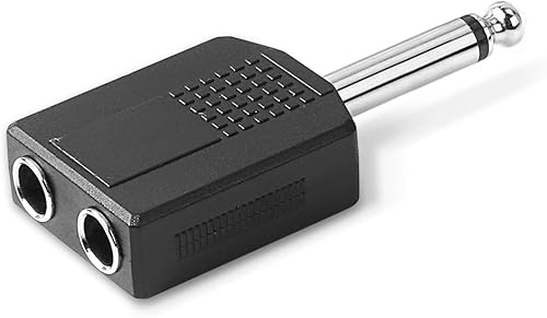 Jelanry 14" 0.250 in enchufe estéreo macho a doble 14" 0.250 in hembra adaptador divisor hembra hembra adaptador de conector doble 0.256 in divisor