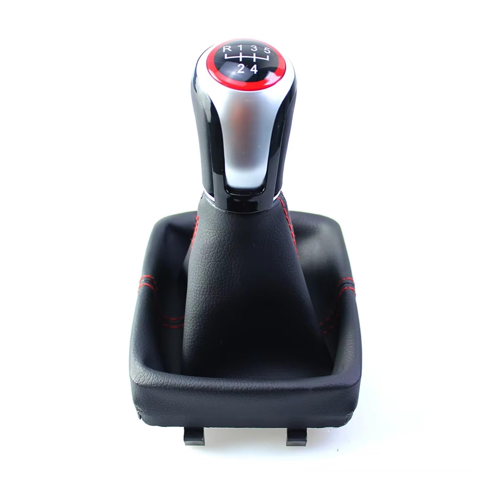 GHQFROP Transmission Gear Shift Knob Part Number: 6QI711113 for VW for Polo 9N 9N2 2002-2009 with Lever Shifter PU Leather Gaitor Boot Cover Gear Shift Knob Car Gear Stick Knob(5 Speed)