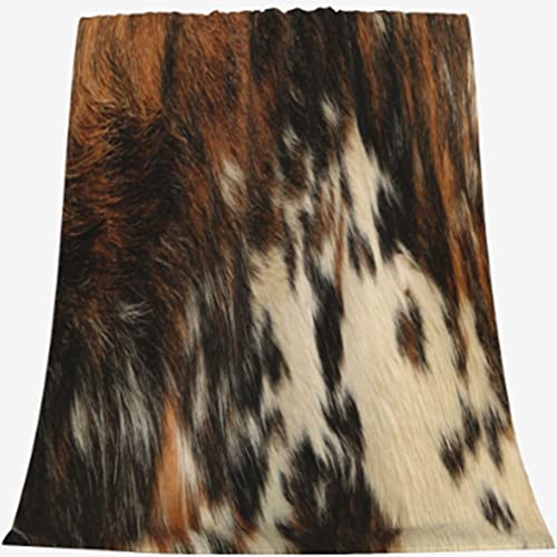 Cow Skin Print Cowhide Throw Blanket All Season Brown Black Flannal Plush Warm Animal Skin Blankets Lightweight Soft Fuzzy Throws Blanket For Bed Sofa Couch Travel 80"X60" #TOP5
