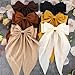 6Pcs Large Oversized Tail French Vintage Bowknot Hair Accessories - Brown Champagne Coquette Ribbon Clips, Curly Barrettes for Women Girls, Cute Party Wedding Hair Clips