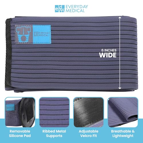 Everyday Medical Umbilical Hernia Belt for Men - Abdominal Binder Post Surgery, Hernia Support for Women with Compression Pad, Abdominal Compression Garment for Incisional, Epigastric, & Ventral - S/M