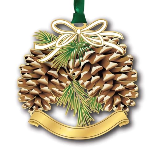 Décoration en forme de goutte Pinecones multicolore de 7,9 cm au design ciselé haut de gamme - 2