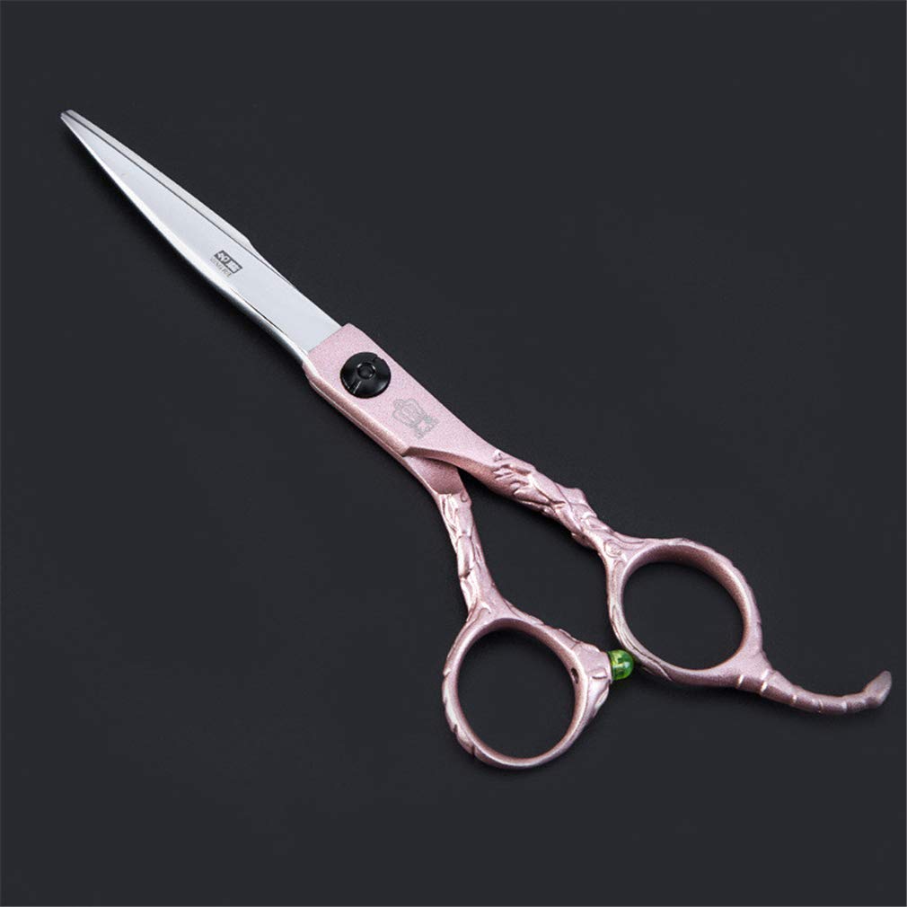 Haarschneidescheren 6,0 Zoll, Profi Friseurschere Gerade Schere Und Zähne Schere Set Edelstahl (Licht Und Sharp), Für Friseurbedarf, Home Use, Salon,Rosa