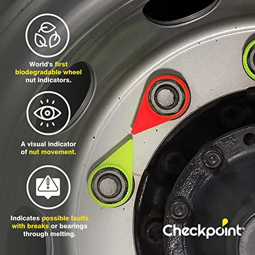 Image of Checkpoint 33 mm Wheel Nut Indicators Red - Checktorque Lug Nut Safety Indicators, Heat & Movement Detection for Commercial Trucks, Fleets & Trailers (100 Pack)