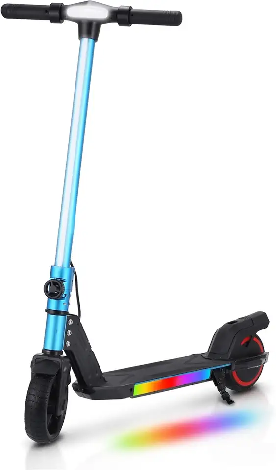 Patinete Elétrico Infantil Dobrável, 16km/h, Guidão Ajustável, 6-12 Anos