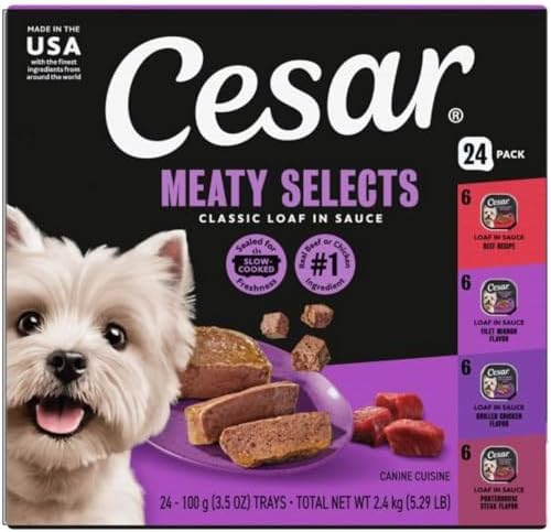 Cesar Classic Loaf in Sauce Wet Dog Food, Beef Recipe, Filet Mign...