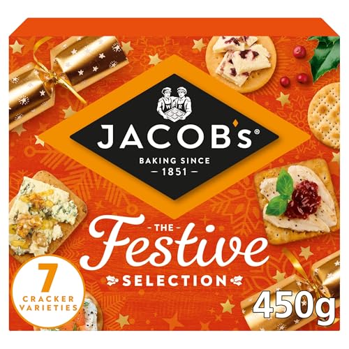 JACOB'S Biscuits for Cheese Carton Crackers, 7 Variety Assortment, 450 g (Pack of 1)