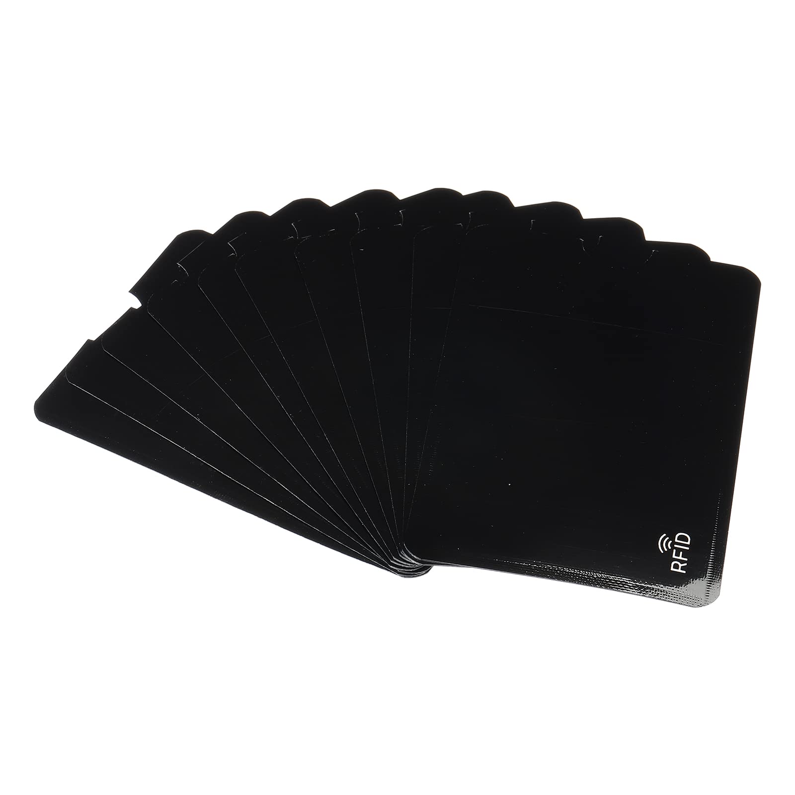 PATIKIL RFID Blocking Sleeves, 10 Pcs Aluminum Identity Theft Prevention Credit Cards Secure Protector Holders Sleeves for NFC Purse, Black