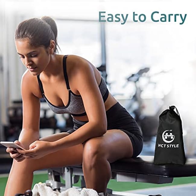 Exercise Band Resistance Bands for Working Out Men and Women Set 5 Different Levels Yoga Pilates,Natural Latex is Non Toxic and Odorless Not curl with Exercise Instructions e Carry Bag.