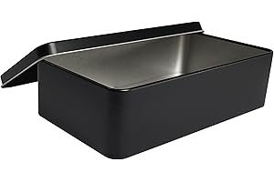 Black Metal Tin Box Lids - Large Metal Storage Containers with Lids