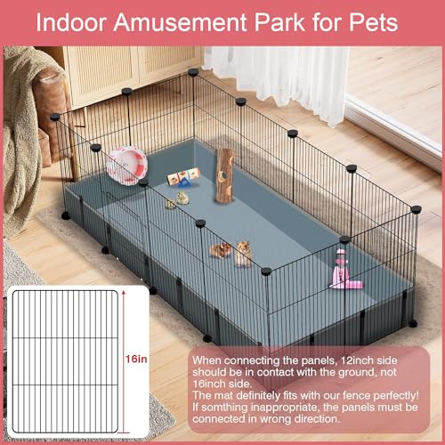 12 Panels Small Animal Playpen,Pet Playpen with Waterproof Mat,C&C Cage for Guinea Pigs,Puppy Play Pen,Bunny Playpen,Indoor Outdoor Portable Metal Wire Yard Fence 12 Panels Small Animal Playpen,Pet Playpen with Waterproof Mat,C&C Cage for Guinea Pigs,Puppy Play Pen,Bunny Playpen,Indoor Outdoor Portable Metal Wire Yard Fence