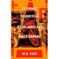 An Orange Motorcycle, White Lines and Black Asphalt