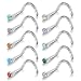 Xpircn 10PCS 20G Stainless Steel Opal Nose Rings Studs Screw Piercing Jewelry Set for Women Mens