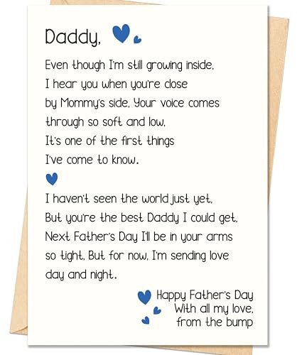 Smithtuy Father to Be Fathers Day Card Gift from Bump, Fathers Day Card for Dad...