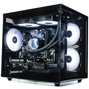 ionz Gaming PC - Desktop Computer, Ryzen 7 5700X, Radeon RX 9060 XT OC, 16GB RAM, 1TB NVMe SSD, 240mm AIO, Windows 11, 650W 80+ PSU, USB WiFi, KZ900, Black