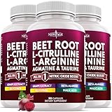 NEW AGE Beet Root Capsules - L Arginine, L Citrulline, Nitric Oxide, Beetroot Powder, Arginine, Citrulline Supplement – 270 Vegan Capsules